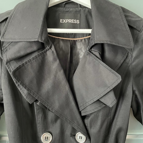 Women’s Express Black Trench Coat - Picture 3 of 10
